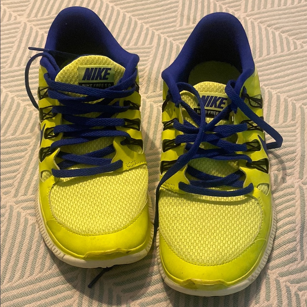 Nike Vibrant Lime Green and Blue Sneakers